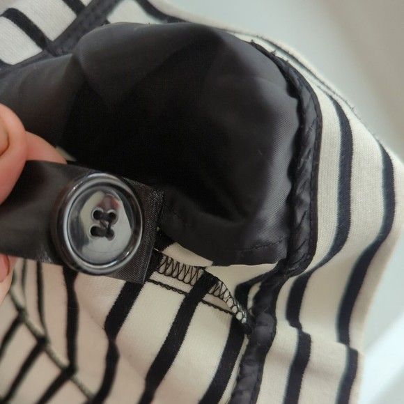 Christian Siriano Womens Black Striped Ruched Sleeves Pocket Blazer Coat Size M - Picture 5 of 8